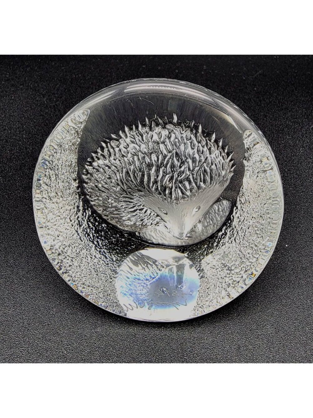 Mats Jonasson Crystal Hedgehog Paperweight MJ Sweden 2187